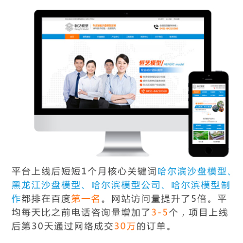 哈尔滨恒艺模型启动网络营销30天,网络成交30万订单